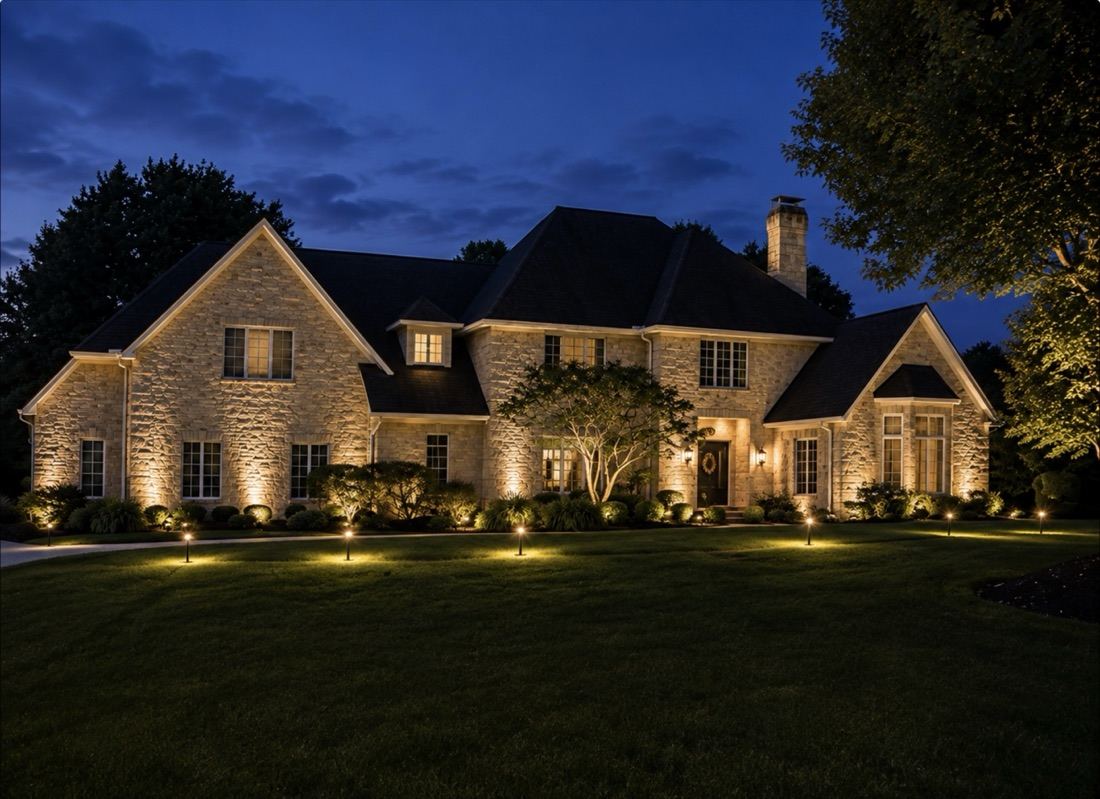 Landscape lighting at a home